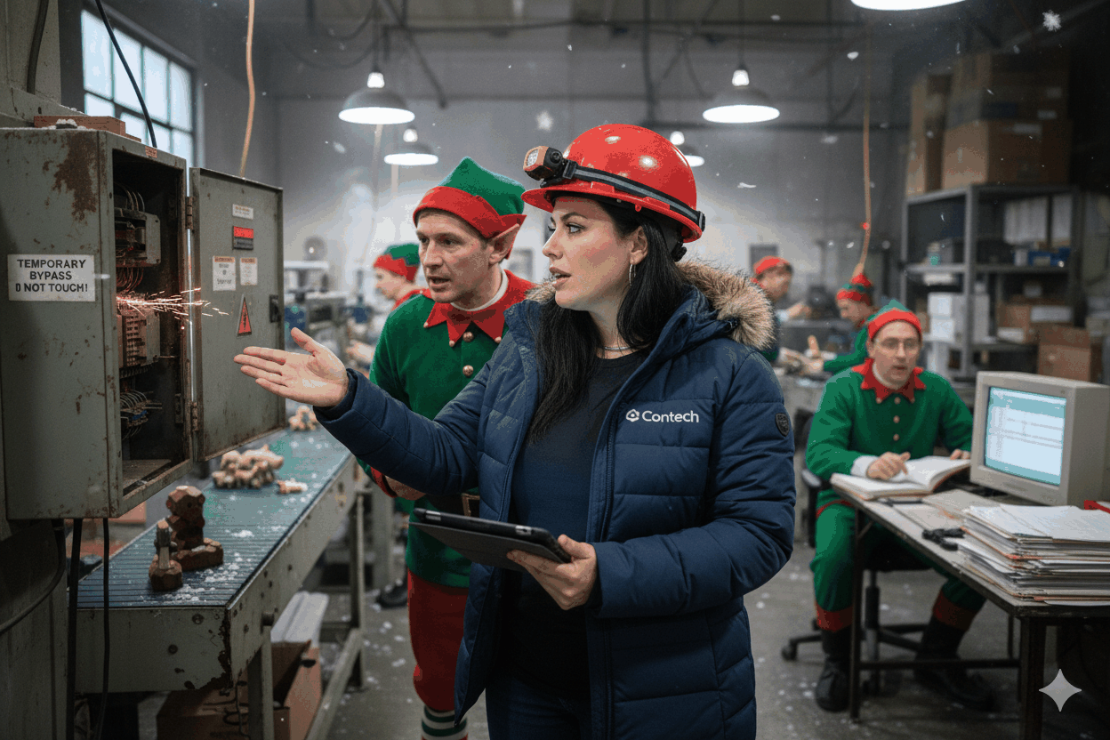 Il sopralluogo nella fabbrica di Babbo Natale